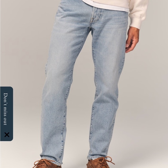Abercrombie & Fitch Blue Straight-Leg Jeans Timeless Fit - Picture 3 of 4
